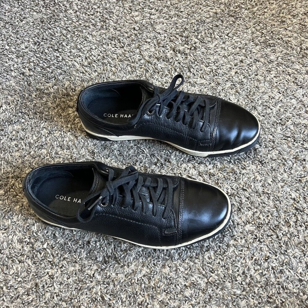 Cole Haan Men’s Berkley Sneakers Black Leather Low Top Lace Up Shoes Size 7 M